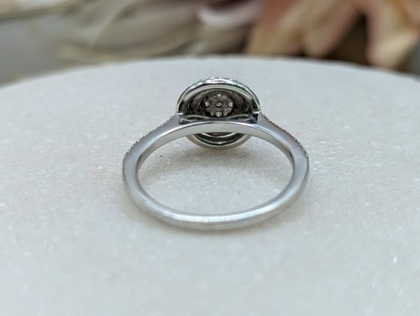 Lady's 9CT White Gold Diamond Halo Set Ring (3.6gms) - BP282387 - Image 4