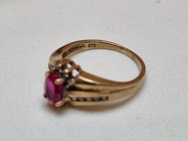9ct Yellow Gold Red Dress Ring TW364837 - Image 8