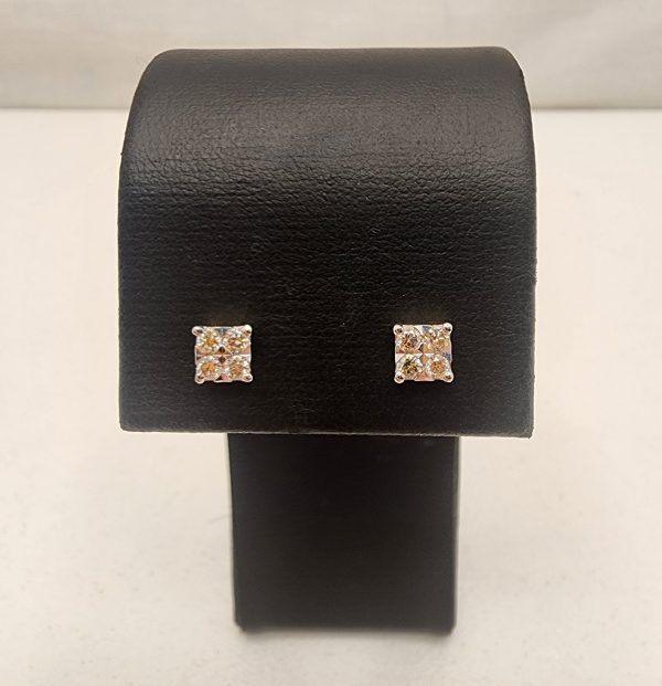 Unisex 9CT Yellow Gold Diamond Earrings - IP365995 - Image 3