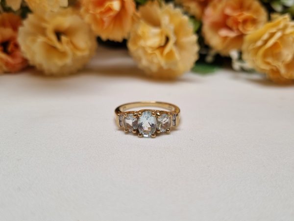 9ct Yellow Gold Blue Stone Dress Ring TW365368 - Image 7