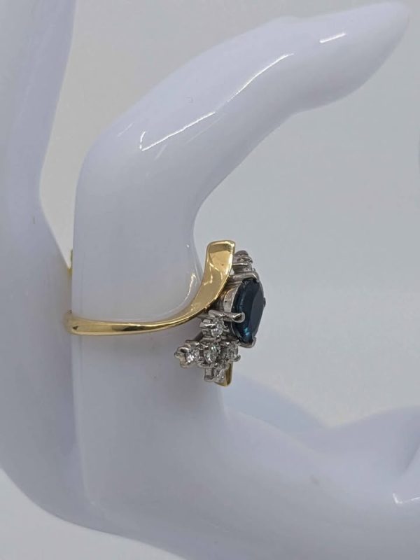 Ladies 18ct Yellow & White Gold Diamond & Sapphire Dress Ring - BL314124 - Image 7