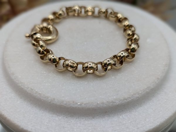 Ladies 9CT Yellow Gold Belcher Link Bracelet (19.3gms) - BP299666 - Image 4
