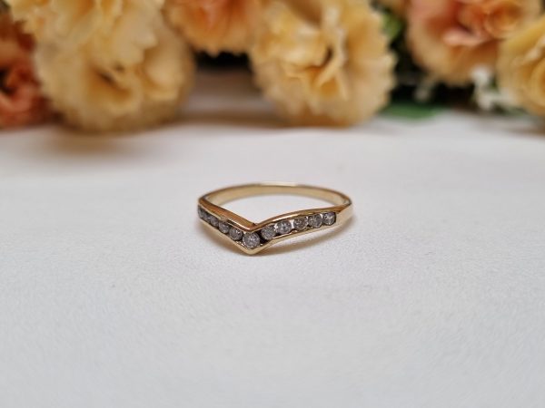9ct Yellow Gold Channel Set Wishbone Ring TW367215 - Image 2
