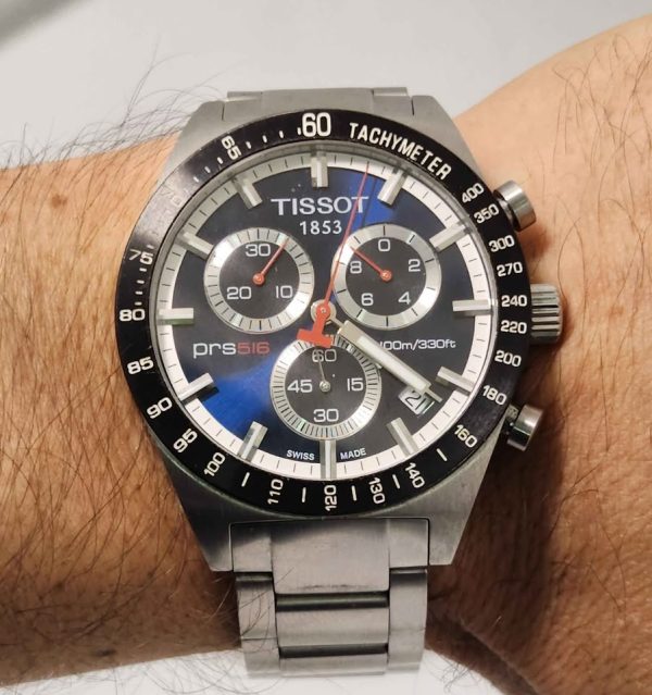 TISSOT PRS 516 QUARTS CHRONOGRAPH BLUE WATCH #GN365621 - Image 14