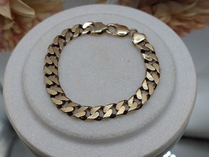Mens 9CT Yellow Gold Flat Curblink Bracelet (34.5gms) - BP327340