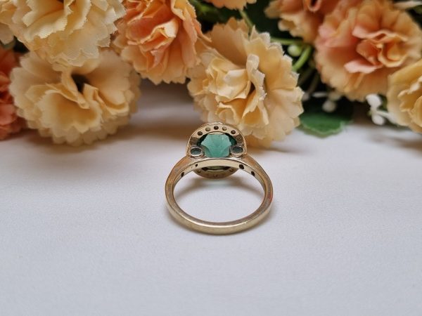 9ct Green Stone Halo Ring TW367191 - Image 8