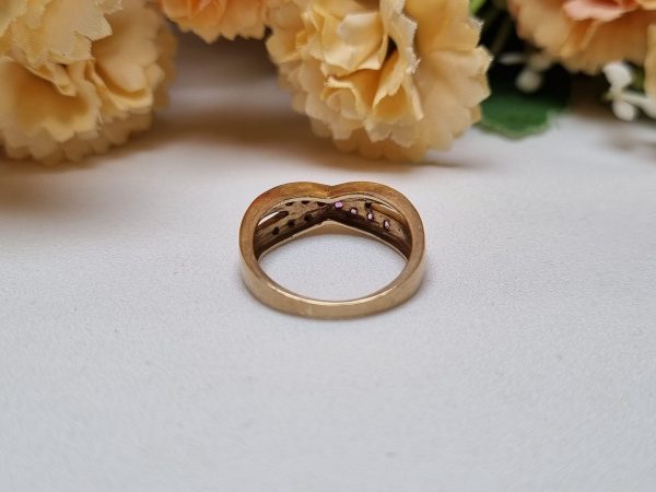 9ct Yellow Gold Diamond and Purple Stone Ring TW344242 - Image 8
