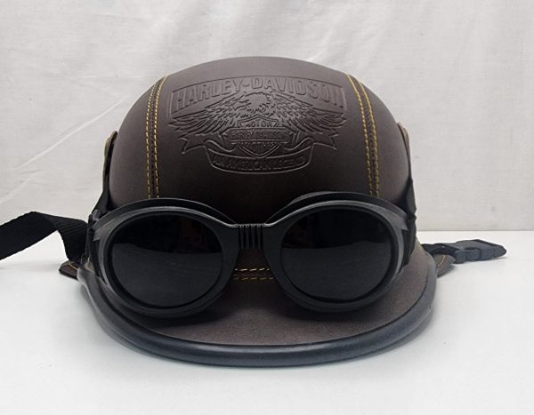 Harley Davidson Leather Helmet with Goggles - IP369032 - Image 6