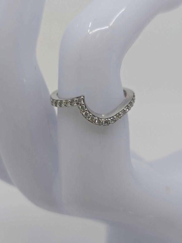 Ladies 18ct White Gold Diamond Contoured Wedding Ring - BL220780 - Image 5