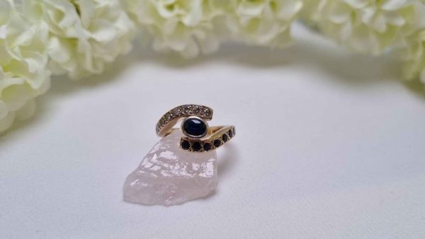 9ct Yellow Gold Diamond and Sapphire Dress Ring TW307498 - Image 25