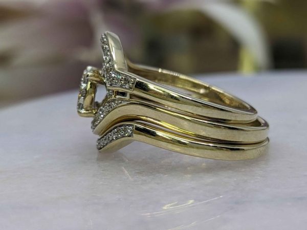 LADIES 9CT YELLOW GOLD DIAMOND BRIDAL SET BL272603 - Image 15