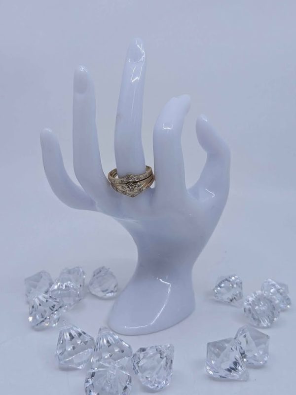 Ladies 9ct Yellow Gold Diamond Illusion 3 Ring Set - BL329724 - Image 5
