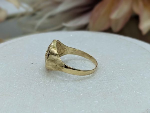 Men's 18CT Yellow Gold Clear Stone Signet Ring (6.8gms) - BP365762 - Image 5
