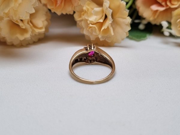 9ct Yellow Gold Red Dress Ring TW364837 - Image 10