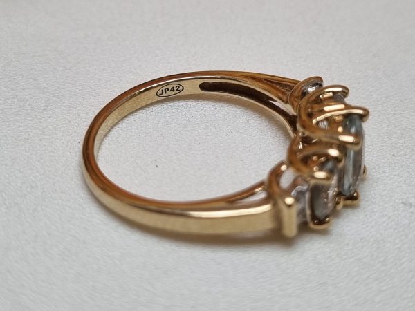 9ct Yellow Gold Blue Stone Dress Ring TW365368 - Image 9