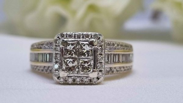 9ct Two Tone Gold Illusion Set Ring TW308692 - Image 19