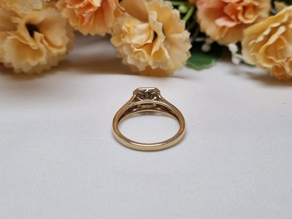 9ct Yellow Gold Square Halo Cluster Ring TW365042 - Image 4