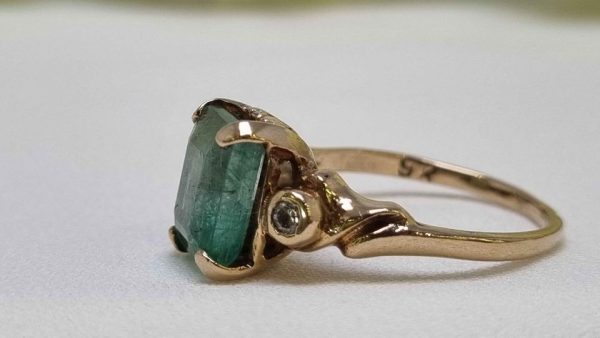 9ct Yellow Gold Emerald and Diamond Ring TW307624 - Image 30