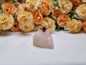 9ct Yellow Gold Red Stone Solitaire Ring TW371052