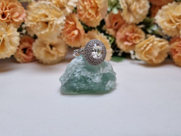 9ct White Gold Diamond Halo Ring TW367448 - Image 5