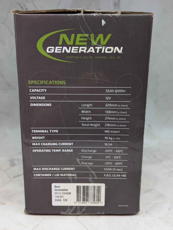 New Generation 55Ah AGM Deep Cycle Battery - BP369102 - Image 4