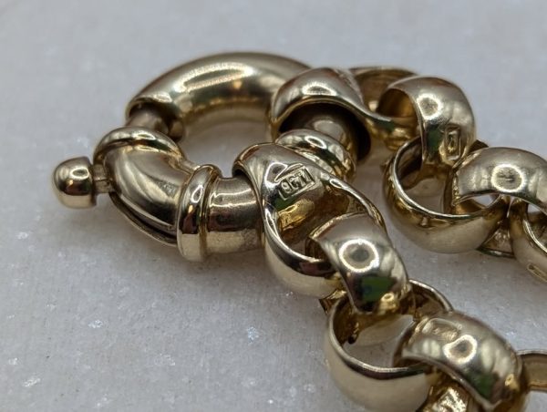 Ladies 9CT Yellow Gold Belcher Link Bracelet (19.3gms) - BP299666 - Image 3