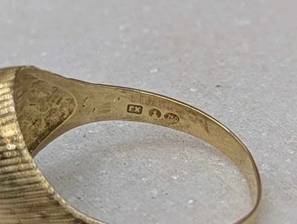 Men's 18CT Yellow Gold Clear Stone Signet Ring (6.8gms) - BP365762 - Image 6