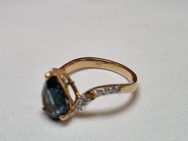9ct Yellow Gold Diamond and Topaz Dress Ring TW330688 - Image 23