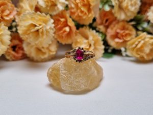 9ct Yellow Gold Red Dress Ring TW364837