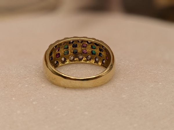 Ladies 14CT Yellow Gold CZ, Ruby, Emerald and Sapphire Dress Ring (3.8gms) - BP323117 - Image 18
