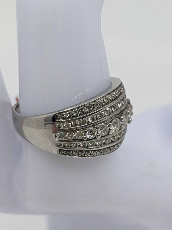 Ladies 9ct White Gold Diamond Dress Ring - BL239813 - Image 7