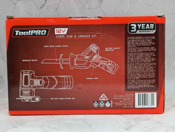 Sealed ToolPro 12V Sabre Saw & Grinder Kit (610598) - BP369425 - Image 2
