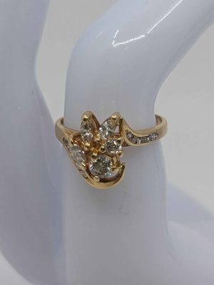 Ladies 18ct Yellow Gold Diamond Statement Ring - BL284567