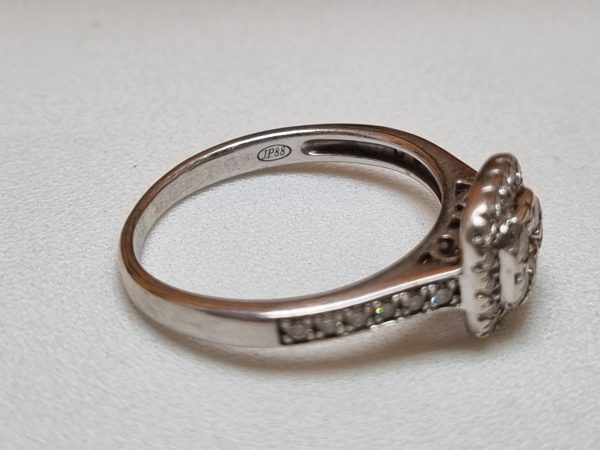 9ct White Gold Diamond Halo Cluster Ring TW365690 - Image 9
