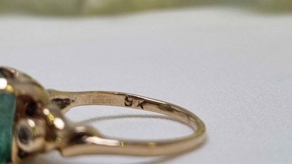 9ct Yellow Gold Emerald and Diamond Ring TW307624 - Image 29