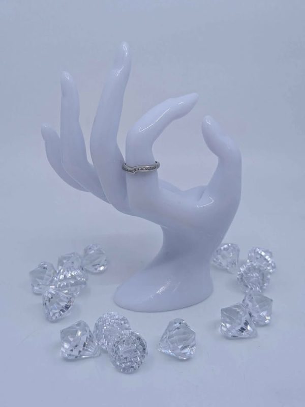 Ladies 18ct White Gold Diamond Contoured Wedding Ring - BL245570 - Image 2