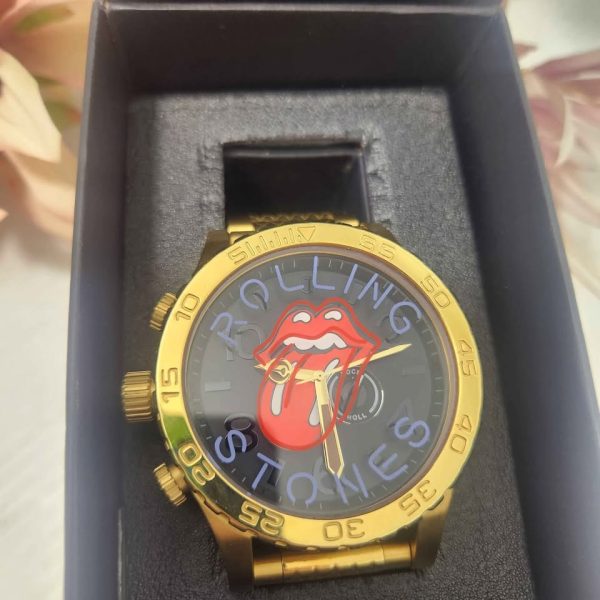 GOLD NIXON ROLLING STONES WATCH #GN346062 - Image 3