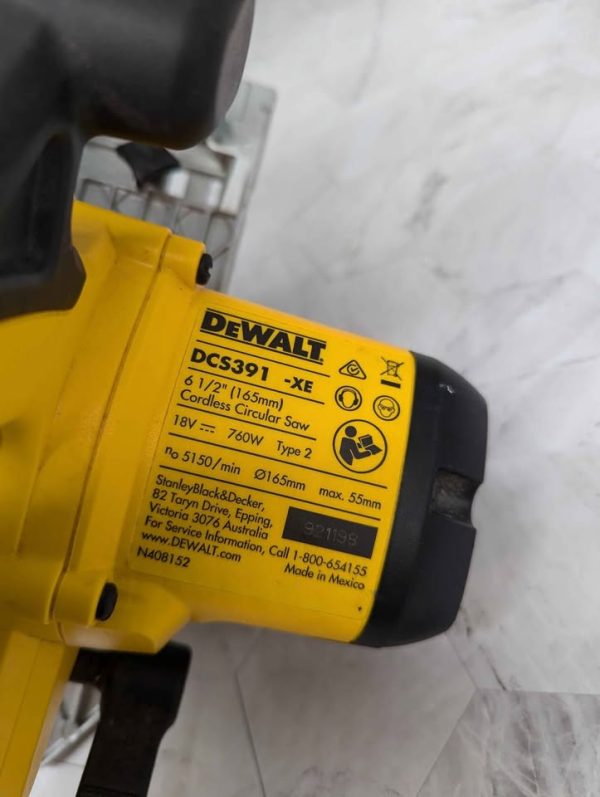 DeWalt 18V XR 165mm Circular Saw Skin-Only (DCS391-XE) - BP367169 - Image 5