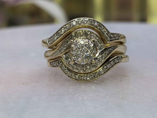 LADIES 9CT YELLOW GOLD DIAMOND BRIDAL SET BL272603 - Image 9
