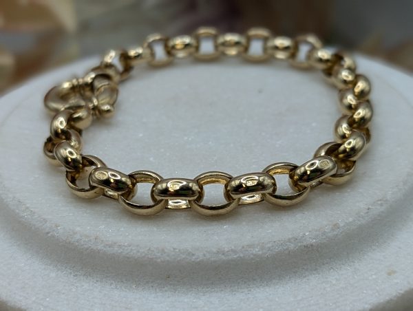 Ladies 9CT Yellow Gold Belcher Link Bracelet (27.3gms) - BP322007 - Image 4