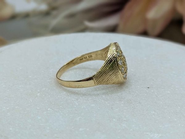 Men's 18CT Yellow Gold Clear Stone Signet Ring (6.8gms) - BP365762 - Image 3