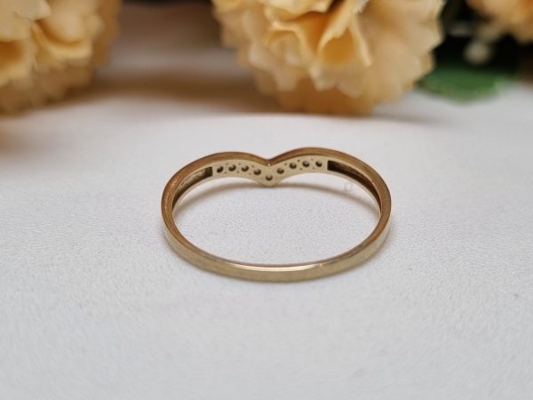 9ct Yellow Gold Channel Set Wishbone Ring TW368714 - Image 5