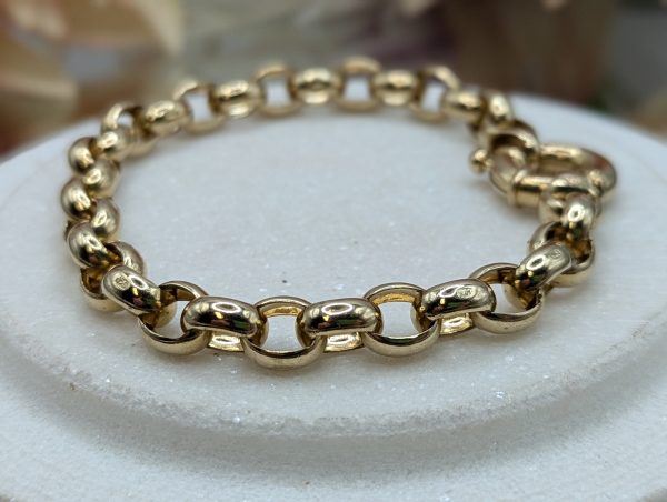 Ladies 9CT Yellow Gold Belcher Link Bracelet (27.3gms) - BP322007 - Image 3