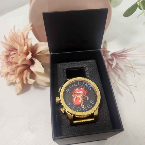 GOLD NIXON ROLLING STONES WATCH #GN346062 - Image 2