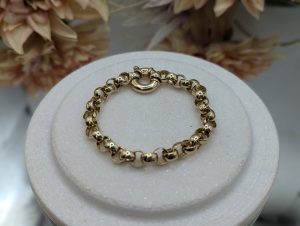 Ladies 9CT Yellow Gold Belcher Link Bracelet (19.3gms) - BP299666