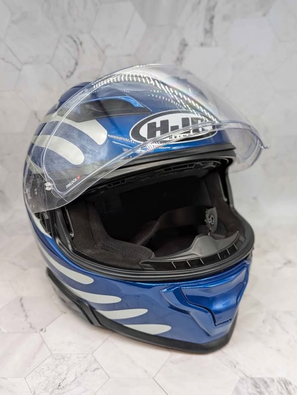 HJC Blue/Silver Motorbike Helmet - BP366624 - Image 6