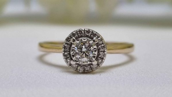 9ct Yellow Gold Diamond Halo Ring TW322100 - Image 16