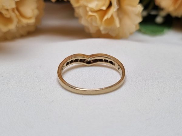 9ct Yellow Gold Channel Set Wishbone Ring TW367215 - Image 8