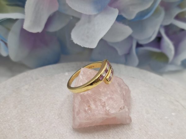 18CT 4.67GRMS GOLD PINK SAPPHIRE AND DIAMOND RING SZ. O IP270083 - Image 16