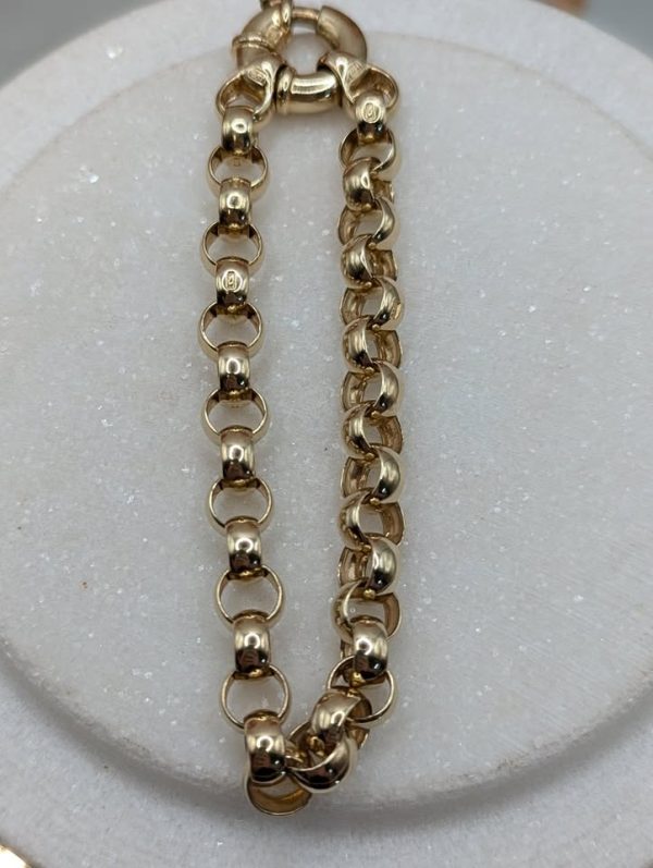 Ladies 9CT Yellow Gold Belcher Link Bracelet (19.3gms) - BP299666 - Image 6